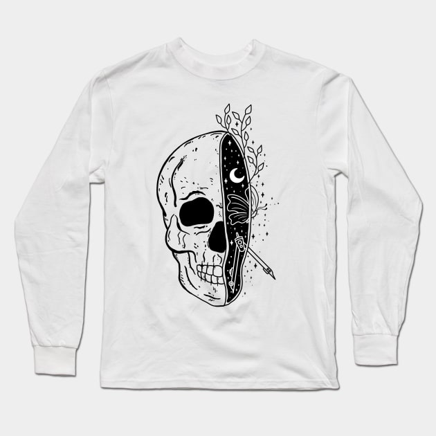 Skull and Science Long Sleeve T-Shirt by Tebscooler